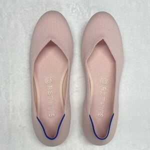 Rothy's The Flat Blush Pink Knit Textile Slip On Ballet Flats Women’s size 8.